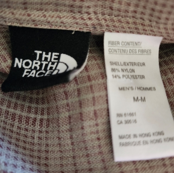 The Northface  tan plaid outdoors  button Longsleeve size medium hiking camping - Picture 5 of 6